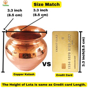 NAISHA Indian 100% Copper Kalash, Lota for Puja Wedding Purpose Temple Decoration 500 ML (10 CM, Height)