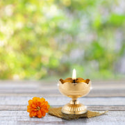 Shubhkart Handmade Solid Brass Indian Oil Lamp Pyali Diya for Puja & Other Religious Rituals | Home Décor, Office & Temples | Festive Gifts (Large)
