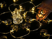 Metal Diwali Diya String Lights - Warm White USB LED Electric Diya Lights for Diwali Gifts, Mandir, Altar, Shrine Pooja Decor - Reusable Hindu Festival Wedding Puja Decorations(2-Pack)