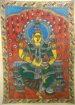 Crafts of India Goddess lakshmi Hindu God Tribal Handmade Kalamkari Painting- 22