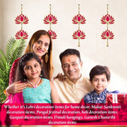 Kalakriti Lotus Artificial Garlands for Shivratri | Navratri | Floral Wall Hanging for Temple Decor | Lohri Pongal | Pooja Room | Back Dropper Showpiece for Home Indian Decoration (Lotus2)