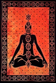 AVA Collections Tapestry Multicoloured Wall Hanging Psychedelic Tapestries Indian Cotton Poster Picnic Sheet Wall Decor Blanket Wall Art Hippie Bedroom Décor (Purple, Meditation Yoga)