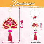 Kalakriti Lotus Artificial Garlands for Shivratri | Navratri | Floral Wall Hanging for Temple Decor | Lohri Pongal | Pooja Room | Back Dropper Showpiece for Home Indian Decoration (Lotus2)