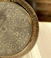 BRACOP® Brass Pooja Thali Indian Aarti Thali Pooja Samagri Decorative Plate Puja Thali Religious Items Home Temple Accessories Round Shape Serving Platters Gifts Set Of 5 Pcs Diwali Gifts