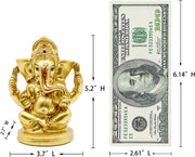 BangBangDa Hindu God Lord Ganesha Idol - Indian Ganesh Statue Sculpture India Murti Pooja Item Home Office Mandir Temple Puja Decor Yoga Zen Meditation Altar Shrine Kit Religious Gifts