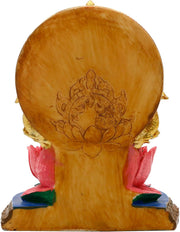 alikiki Indian Lakshmi Idol Statue - 5.1”H Hindu Goddess Laxmi MATA Murti India Pooja Item Home Office Temple Mandir Shrine Altar Diwali Puja Spiritual Decor for Indian Friend Relative