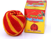 TOTA Pooja Set of Ghee Cotton Wicks | Roli Kumkum | Moli Kalawa - Indian Puja Items for Home - Pack of 3