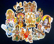 India Crafts Wholesale lot of 100 Small Hindu Gods stickers (Size - 4