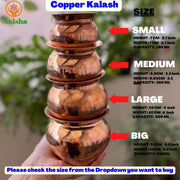 NAISHA Indian 100% Copper Kalash, Lota for Puja Wedding Purpose Temple Decoration 500 ML (10 CM, Height)