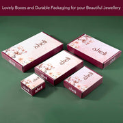 Aheli Beautiful Wedding Wear Indian Laxmi Goddess Faux Stone Studded Floral Design Crafted Necklace Earrings Set Ethnic Fashion Jewelry for Women