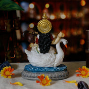 Indian Gifts Item Saraswati Statue - 5.5”H Saraswati Puja Diwali Gifts Pooja Vasant Panchami Home Office Temple Mandir Altar Yoga Studio Meditation Room Decor India Wedding Housewarming