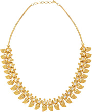 Aheli Beautiful Wedding Wear Indian Laxmi Goddess Faux Stone Studded Floral Design Crafted Necklace Earrings Set Ethnic Fashion Jewelry for Women