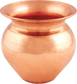 Shubhkart Copper Kalash Indian Lota for Festival Puja 8.5 x 8.5 cm (Medium)