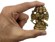 Crafts of India Lord Vishnu Small Brass Statue - Divine Décor, 3-inch Handcrafted Hindu Sculpture for Home Altar and Spiritual Spaces