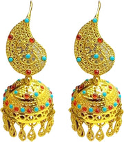 Women's Trend Gold Plated Indian Jhumka Earrings Geometric Dangle Banquet Fashion Jewelry Accessories Stylish Outfits Engagement Earrings