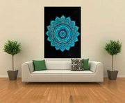 AVA Collections Tapestry Multicoloured Wall Hanging Psychedelic Tapestries Indian Cotton Poster Picnic Sheet Wall Decor Blanket Wall Art Hippie Bedroom Décor (Purple, Meditation Yoga)