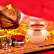 Shubhkart Copper Kalash Indian Lota for Festival Puja 8.5 x 8.5 cm (Medium)