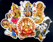 India Crafts Wholesale lot of 50 Small Hindu Gods stickers (Size - 9