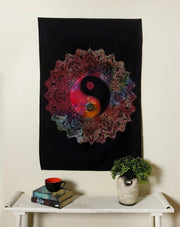 AVA Collections Tapestry Multicoloured Wall Hanging Psychedelic Tapestries Indian Cotton Poster Picnic Sheet Wall Decor Blanket Wall Art Hippie Bedroom Décor (Purple, Meditation Yoga)