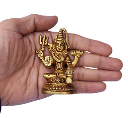 Crafts of India Lord Vishnu Small Brass Statue - Divine Décor, 3-inch Handcrafted Hindu Sculpture for Home Altar and Spiritual Spaces