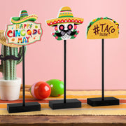 3 Pcs Happy Diwali Table Decorations Indian Festival of Lights Wooden Signs for Hindu Deepavali Party Decor (Diwali)