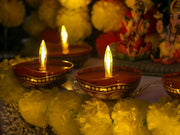 Diwali Diyas String Lights Decor - 10 LED Diyas Lights USB Operated Indian Pooja Room Home Office Mandir Puja Gifts Hindu Wedding Light