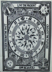 AVA Collections Tapestry Multicoloured Wall Hanging Psychedelic Tapestries Indian Cotton Poster Picnic Sheet Wall Decor Blanket Wall Art Hippie Bedroom Décor (Purple, Meditation Yoga)