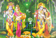 Crafts of India Divine Lovers Radha Krishna/Hindu God Poster - Reprint on Paper (Unframed : Size 21 