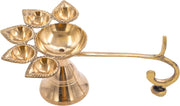 Traditional Brass Panch Aarti Diya for Puja Essential Pooja Article for Aarti Arti Deepak Deepam for Home Temple Décor Accessory Gifts (Panch Aarti Diya)