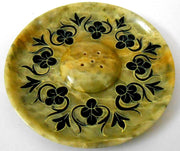 Crafts of India Soapstone Floral handcarved Incense Holder for Yoga Meditation Hold 5 Incense Sticks