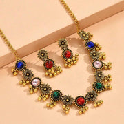 Indian Jewelry Sets for Women Indian Wedding Bridal Traditional Bohemian Jewellery Set Antique Oxidized Ethnic Party Prom Wear Statement Necklace Earring