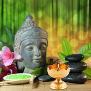 Shubhkart Handmade Solid Brass Indian Oil Lamp Pyali Diya for Puja & Other Religious Rituals | Home Décor, Office & Temples | Festive Gifts (Large)