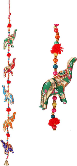 Crafts of India Handmade Indian Traditional Five Elephant Hanging Exquisite Main Door Wall Hanging Home and Office Decor