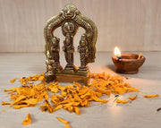 Crafts of India Lord Vishnu Small Brass Statue - Divine Décor, 3-inch Handcrafted Hindu Sculpture for Home Altar and Spiritual Spaces