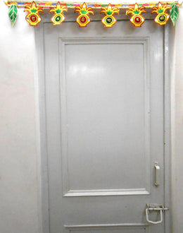 Crafts of India Multi Colored Traditional Main Door Shubh Deepawali Festival Toran Bandharwal Handmade with Decorative Embellishments