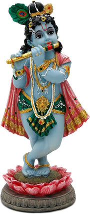 alikiki Hindu God Lord Krishna Statue - 8.3”H India Idol Krishna Figurine Puja Item Pooja Gift for Indian Diwali Home Altar Temple Mandir Meditation Room Yoga Studio Spiritual Decors