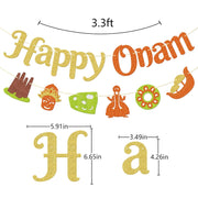 Happy Onam Banner, Hindu Harvest Festival Decorations, Indian Traditional Onam Party Decorations, pre-strung