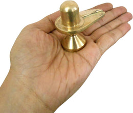Crafts of India Brass Shivling for Puja - Hindu Shiv Lingam Idol for Home Temple, Meditation, and Spiritual Décor - Size : 2.75 Cms