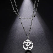 LIKGREAT Women Necklace Indian Yoga Aum Om Ohm Sanskrit Pendant Necklaces Hindhu Symbol Jewelry for Women Girls