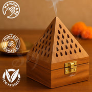 SIGNAMIO® Wooden Sambrani Dhoop Stand Incense Holder: Perfect Pooja Room Stand Decoration Item, Dhup Dani & Doopam Holder, Essential Puja Item for Home Mandir and Pooja Thali Set Rituals-DN-1