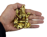 Crafts of India Lord Vishnu Small Brass Statue - Divine Décor, 3-inch Handcrafted Hindu Sculpture for Home Altar and Spiritual Spaces