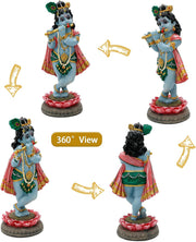 alikiki Hindu God Lord Krishna Statue - 8.3”H India Idol Krishna Figurine Puja Item Pooja Gift for Indian Diwali Home Altar Temple Mandir Meditation Room Yoga Studio Spiritual Decors