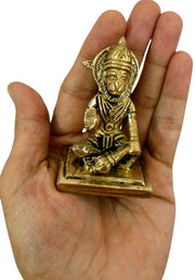 Crafts of India Lord Vishnu Small Brass Statue - Divine Décor, 3-inch Handcrafted Hindu Sculpture for Home Altar and Spiritual Spaces
