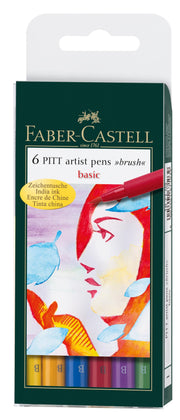 Faber-Castell Art & Graphic Pitt Artist Pen India Ink Pen, Black, Wallet Of 4, For Art, Craft, Drawing, Sketching, Home, School, University, Colouring