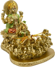 Hindu God Lord Surya Statue - India Home Temple Mandir Puja Idol Murti Pooja Item - Indian Diwali Holi Item Religious Handicraft Figurine