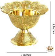 Crafts of India : Pure Brass Devdas Akhand Diya Deepak, Puja Dia, Oil Lamp, Traditional Design for Pooja Room, Home Décor, Diwali/Navratri/Festival Gift