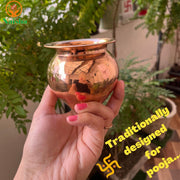 NAISHA Indian 100% Copper Kalash, Lota for Puja Wedding Purpose Temple Decoration 500 ML (10 CM, Height)