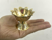 Crafts of India : Pure Brass Devdas Akhand Diya Deepak, Puja Dia, Oil Lamp, Traditional Design for Pooja Room, Home Décor, Diwali/Navratri/Festival Gift