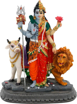 alikiki Hindu Shiva Shakti Statue – 6.5”H Indian God Idol Lord Shiva Murti Item Home Office Temple Mandir Shrine Altar Pooja Decor India Diwali Puja Gifts for Friends Relative