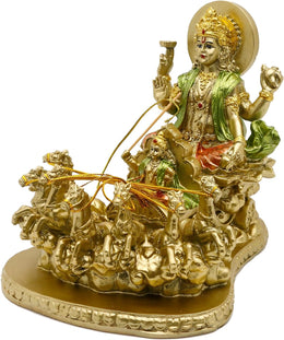 Hindu God Lord Surya Statue - India Home Temple Mandir Puja Idol Murti Pooja Item - Indian Diwali Holi Item Religious Handicraft Figurine